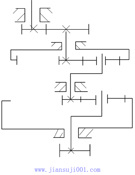 XX型回轉(zhuǎn)行星齒輪減速機傳動形式簡圖