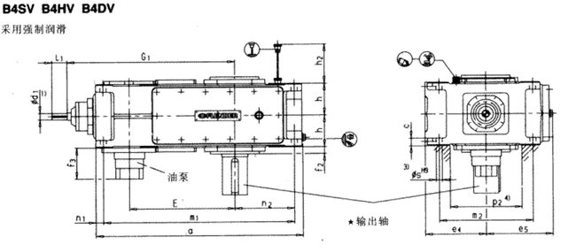 直交軸齒輪箱四級傳動(dòng)立式安裝(類型B4.V)